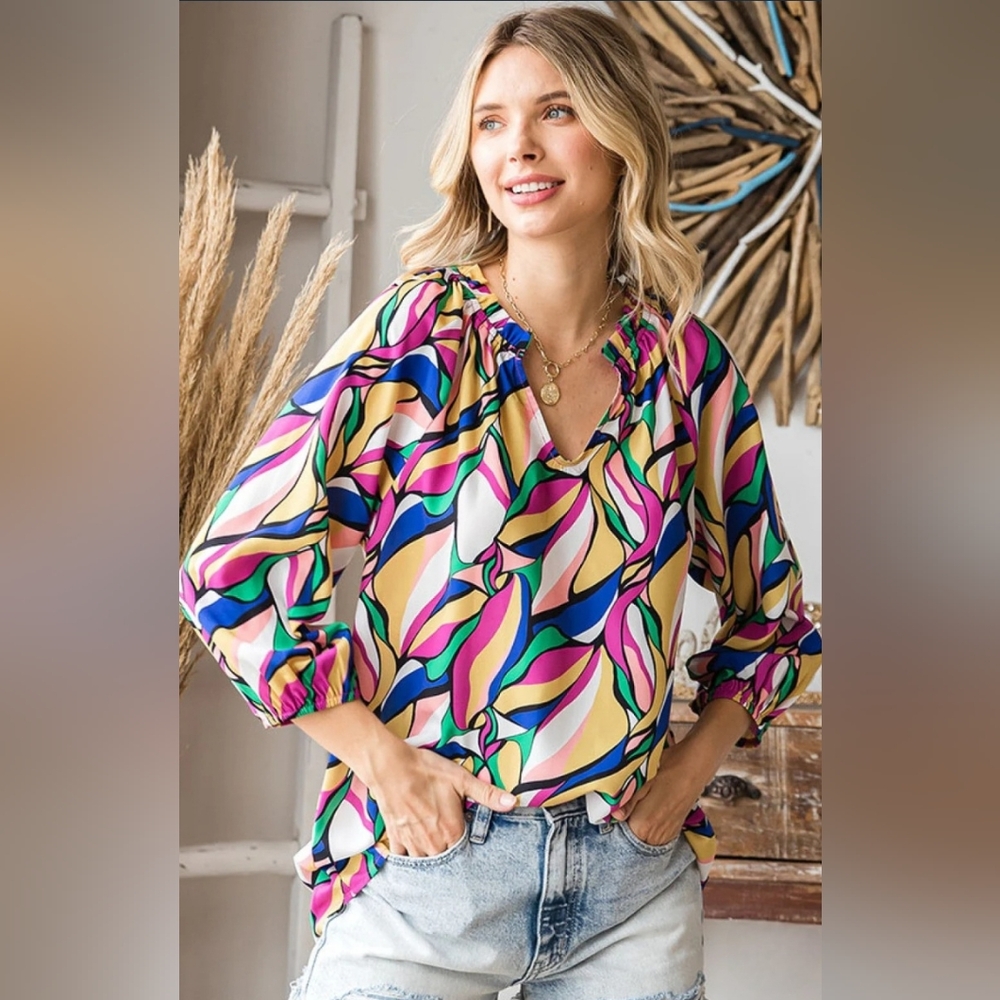 Colorful Abstract Women's Top